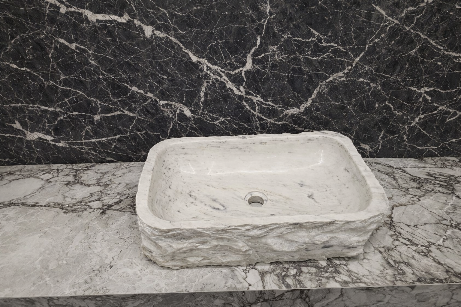 Lavabo mermerit 